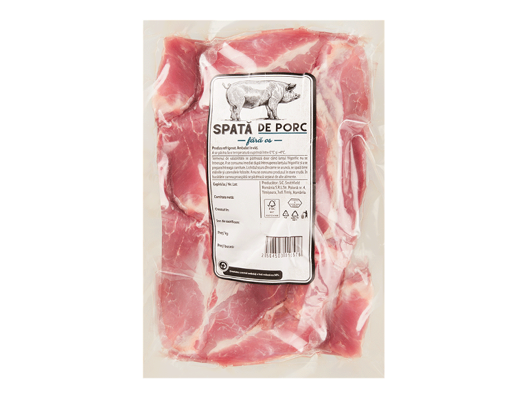 Spată de porc fără os, ambalată în vid
