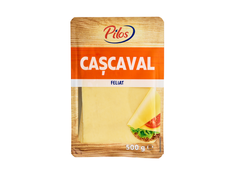 Ambalaj de cașcaval feliat, 500 g