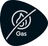 Insignă „Fără gaz” cu o flacără tăiată.