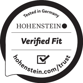 Sigiliu de certificare: Testat în Germania, Verified Fit, hohenstein.com/trust