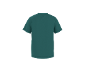 Vedere din spate a unui tricou simplu, de culoare verde teal închis, cu mânecă scurtă.