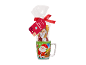 Cană de Crăciun cu Moș Crăciun din ciocolată și bomboane, cu textul „Merry Christmas!”
