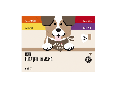MAX'S WORLD Hrana umeda pentru caini, in jeleu