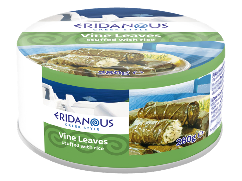 Conservă de frunze de viță de vie umplute cu orez, stil grecesc, 280g.