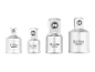 Patru adaptoare argintii pentru chei tubulare cu marcaje de dimensiune precum 10x6.3mm și 12.5x10mm.