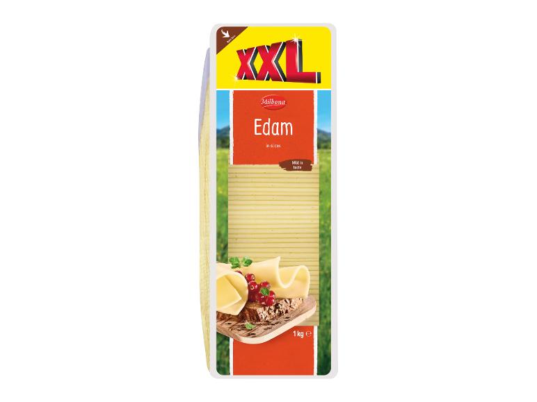 Ambalaj de brânză Edam feliată, format XXL, cu gust blând, 1 kg.