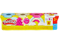 Pachet cu 4 recipiente de plastilină colorată cu confetti, greutate netă 340g.