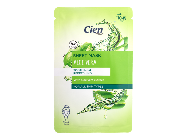 Masca tip șervețel cu aloe vera, calmantă și revigorantă, pentru toate tipurile de ten.