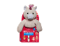 Ciocolate de Crăciun cu umplutură de lapte și crocant, cu o jucărie de pluș unicorn.