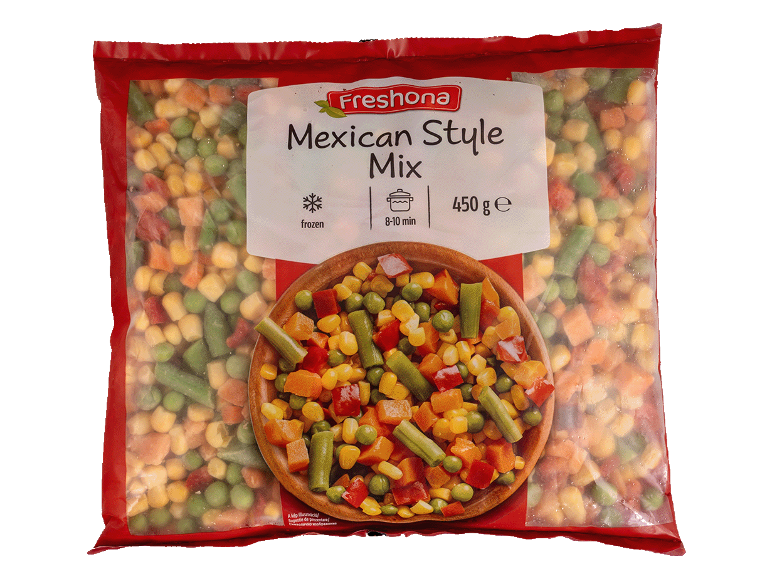 Pachet de amestec de legume congelate în stil mexican Freshona de 450 g