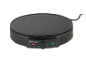 Aparat electric negru pentru clătite cu termostat reglabil și lumini indicatoare.