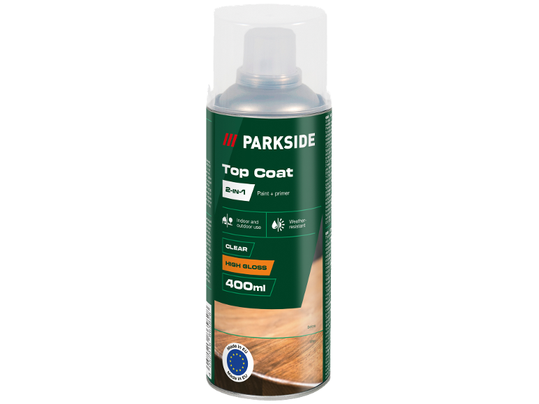 Spray lac 2 în 1, transparent și lucios, pentru uz interior și exterior, 400 ml.
