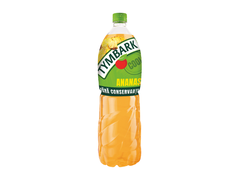 Băutură cu suc de ananas în sticlă de plastic cu text în limba română