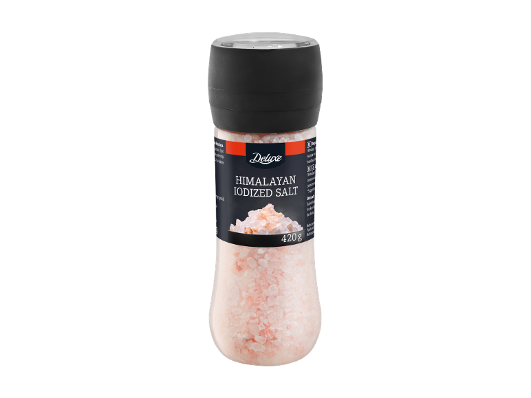 Sare iodată de Himalaya într-o râșniță transparentă, 420g.