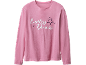 Tricou roz cu mânecă lungă cu textul „Endless Dreams” și stele.