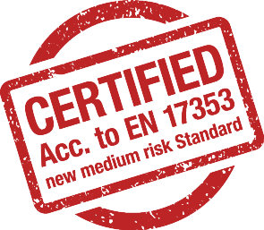 Certificat conform EN 17353, noul standard de risc mediu.