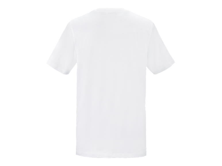 Tricou alb simplu pentru bărbați, vedere din spate