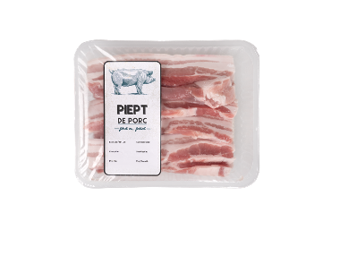 Piept de porc fără os feliat