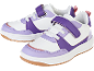 Adidași albi și violet pentru copii cu închidere velcro