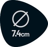 Diametru 7,4 cm.