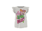 Tricou alb pentru copii cu imprimeu cățeluș și textul „PAW CLAWS AND ROARS!”