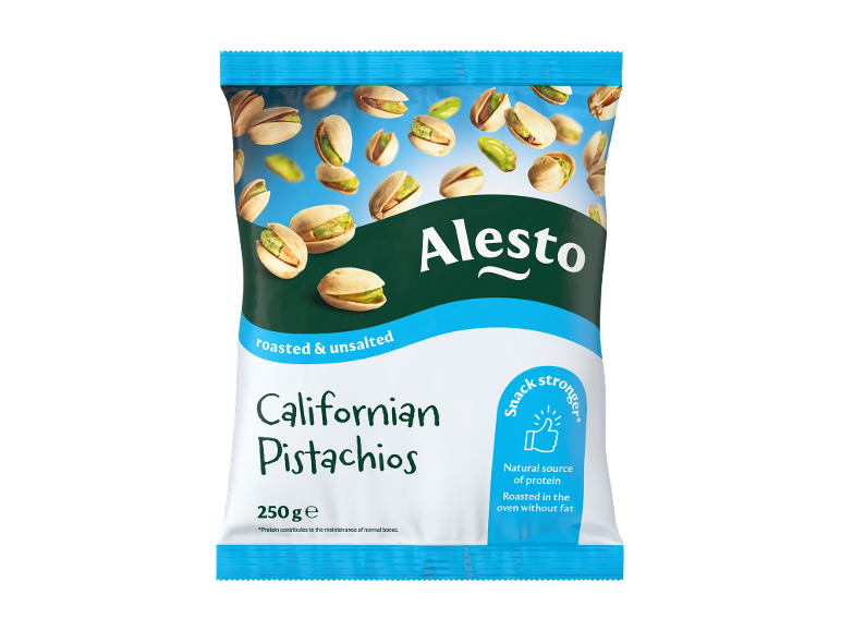 Pungă de fistic californian prăjit și nesărat, 250g, sursă naturală de proteine.