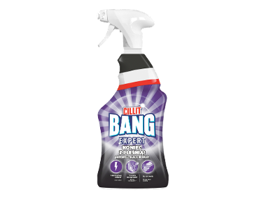 Spray de curățare pentru mucegai negru, promițând acțiune imediată și eficientă fără frecare.