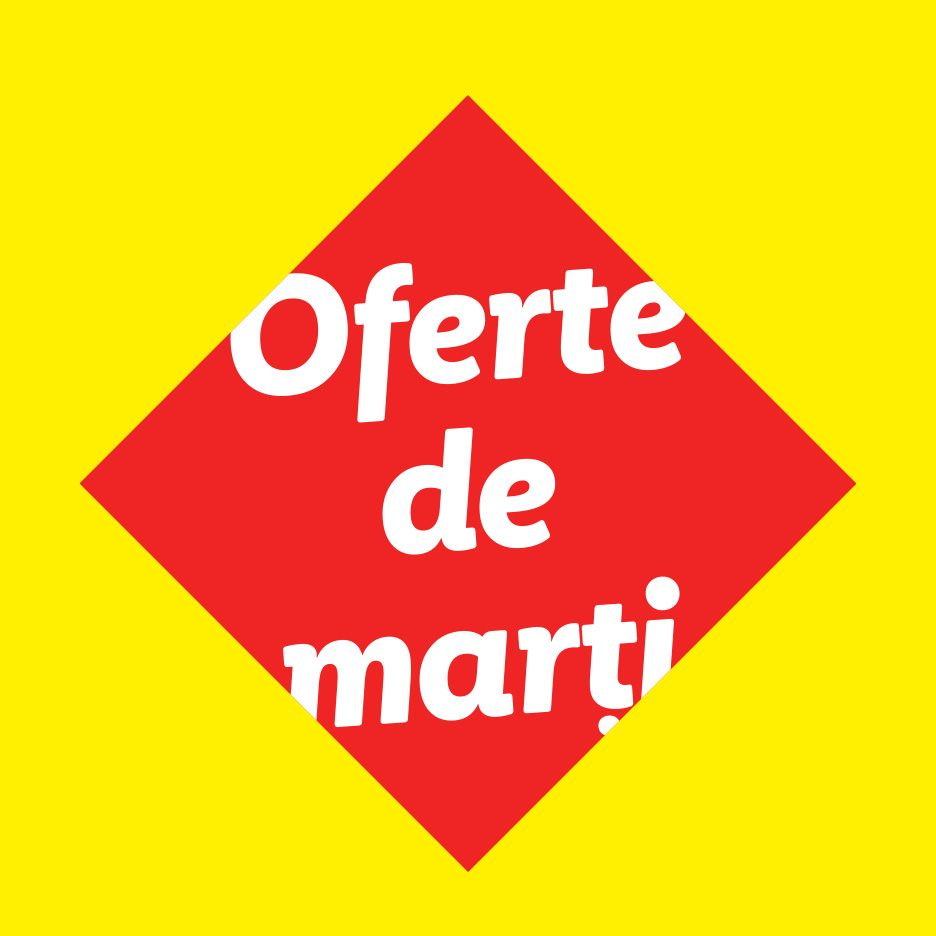 Oferte de marți pe un fundal galben.