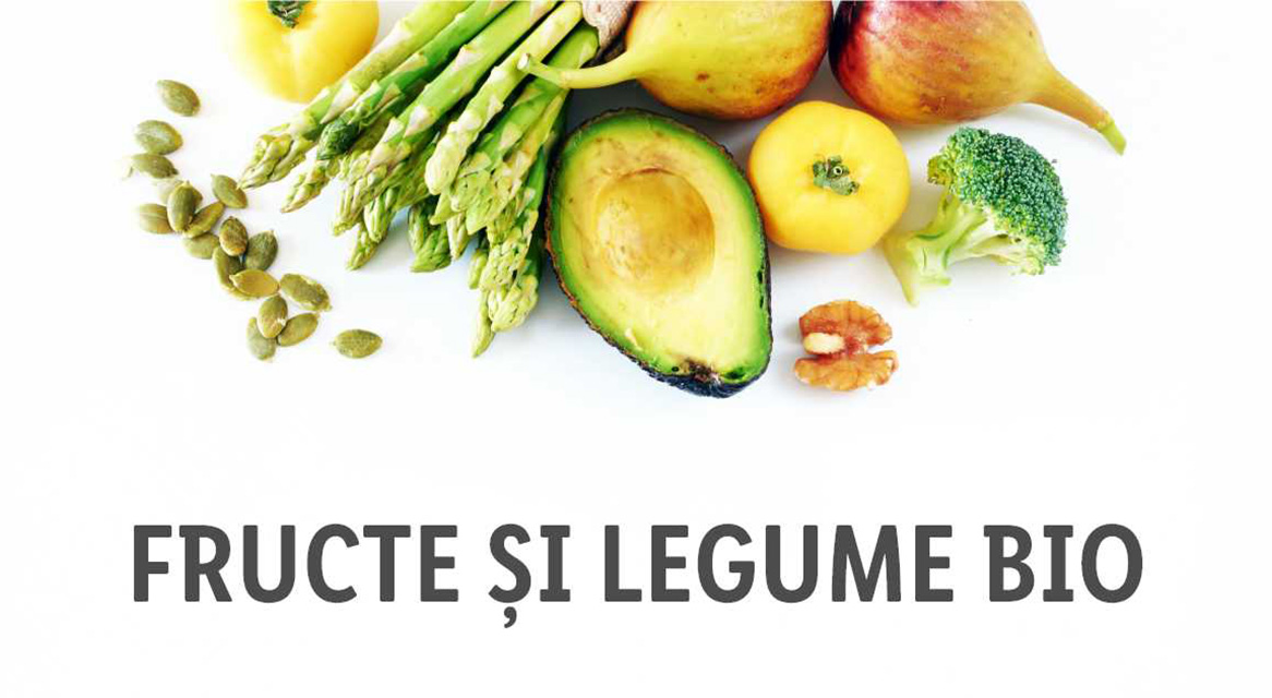 Asparagi, avocado și fructe: legume și fructe bio.