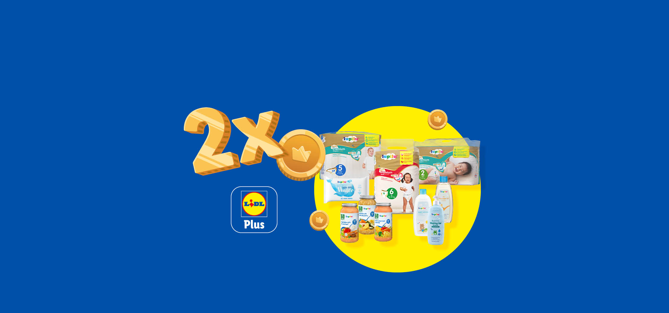 Oferte Lidl Plus: scutece Lupilu Premium, produse pentru bebeluși și dublarea punctelor.