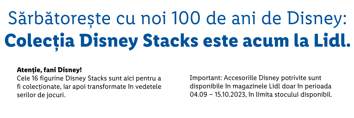 Colecția Disney Stacks de la Lidl, 100 de ani Disney.