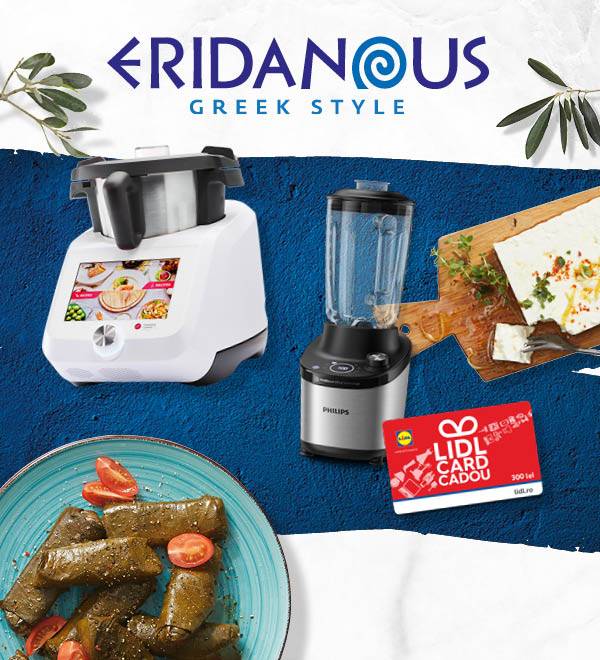 Premiile concursului: robot de bucătărie Monsieur Cuisine, blender Philips și card cadou Lidl.