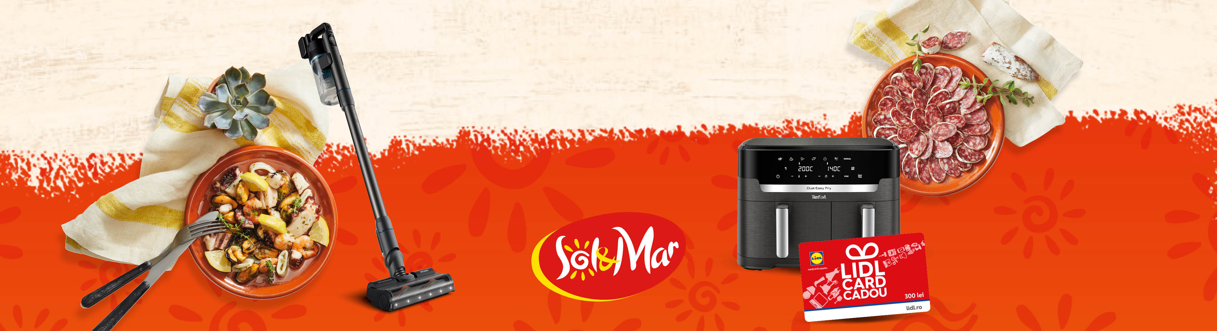 Premii concurs Sol y Mar: un aspirator vertical Philips, cinci friteuze cu aer cald Tefal, zece vouchere Lidl în valoare de 300 lei