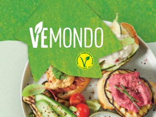 Aperitive vegetariene Vemondo, cu humus și pateuri de legume.